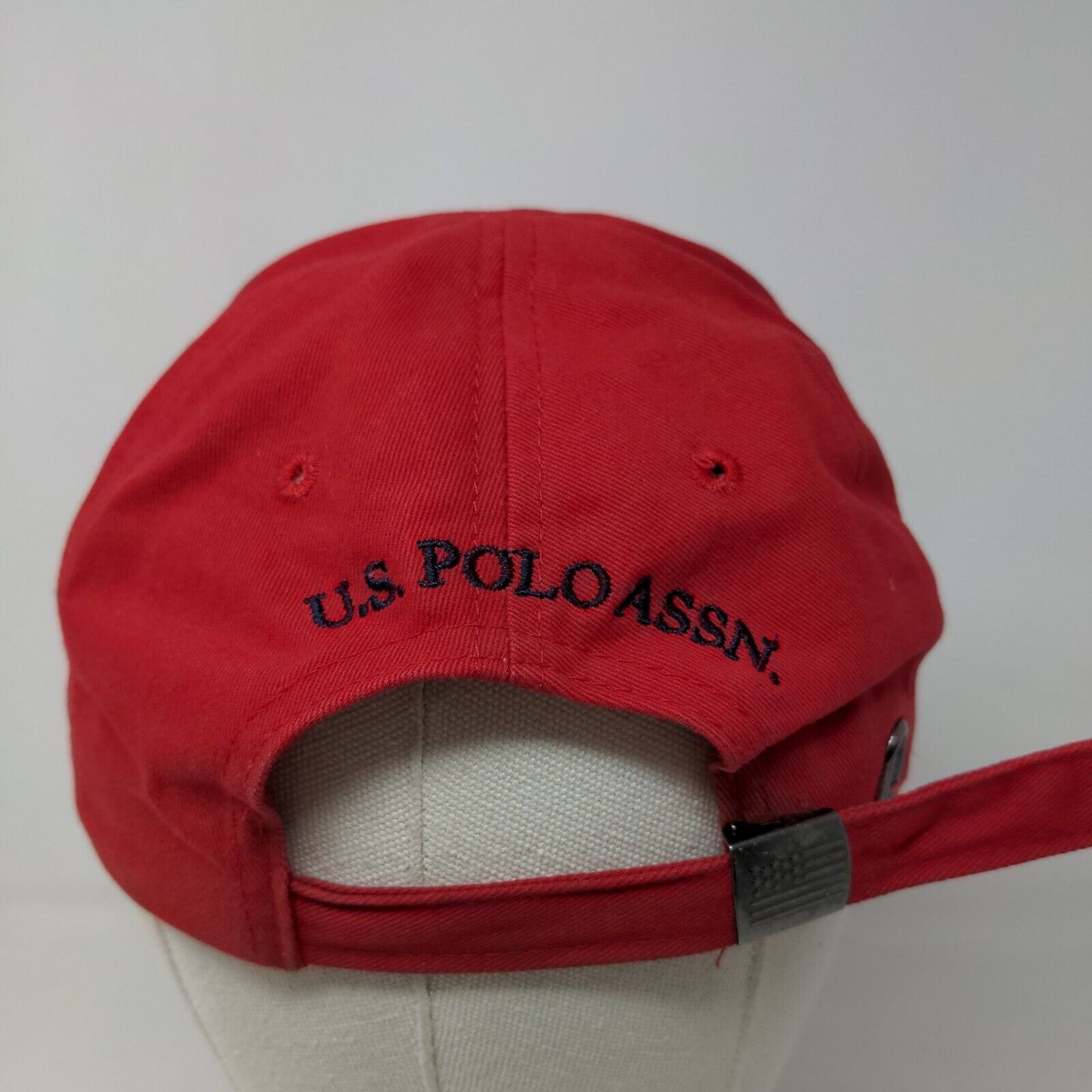 U.S. Polo Assn Men's Slideback Hat Red Adjustable Embroidered Logo Distressed