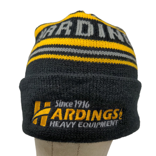 Cap America Hyundai & Hardings Construction Equipment Beanie Hat Black Made USA