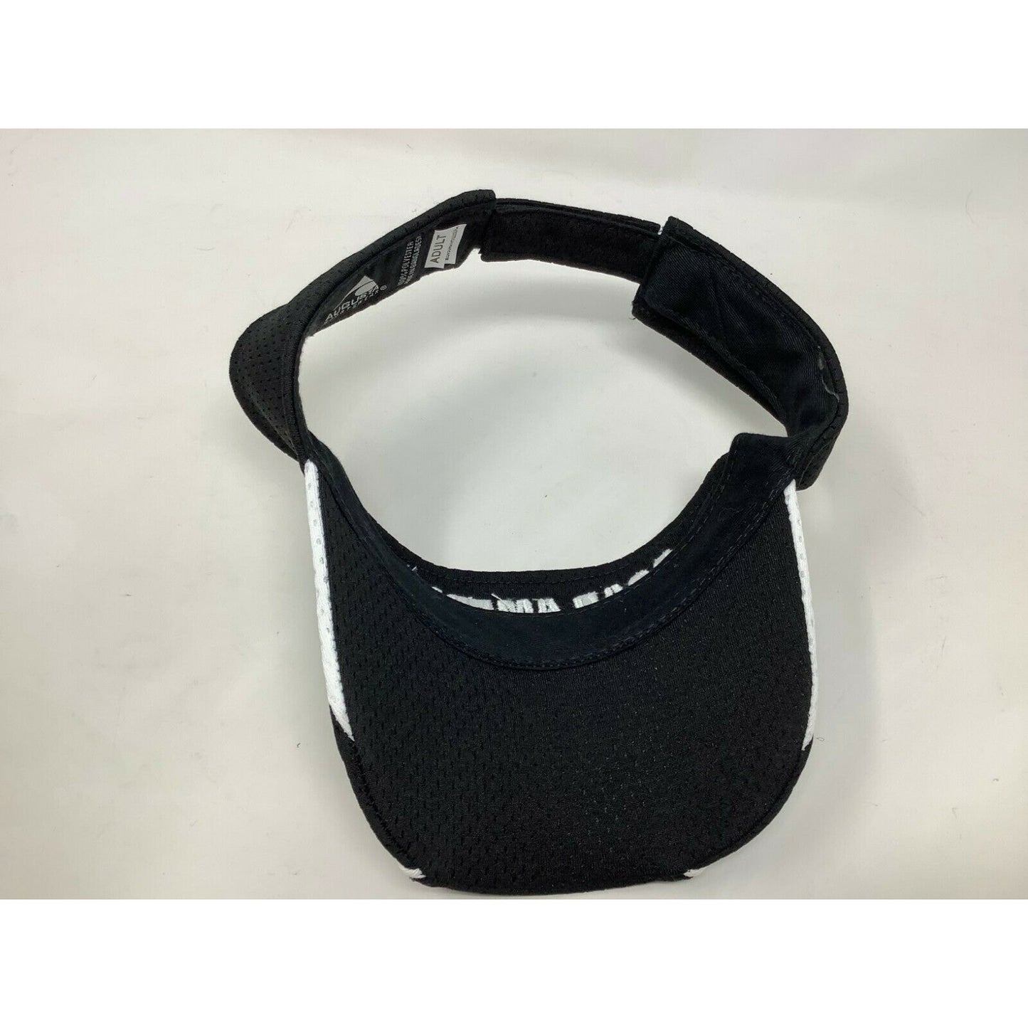 Road America Augusta Sportswear Visor Black & White Size Adult Hook & Loop