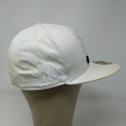 New Era Men's MLB New York Yankees Fitted Hat White Size 7 3/8 Distressed