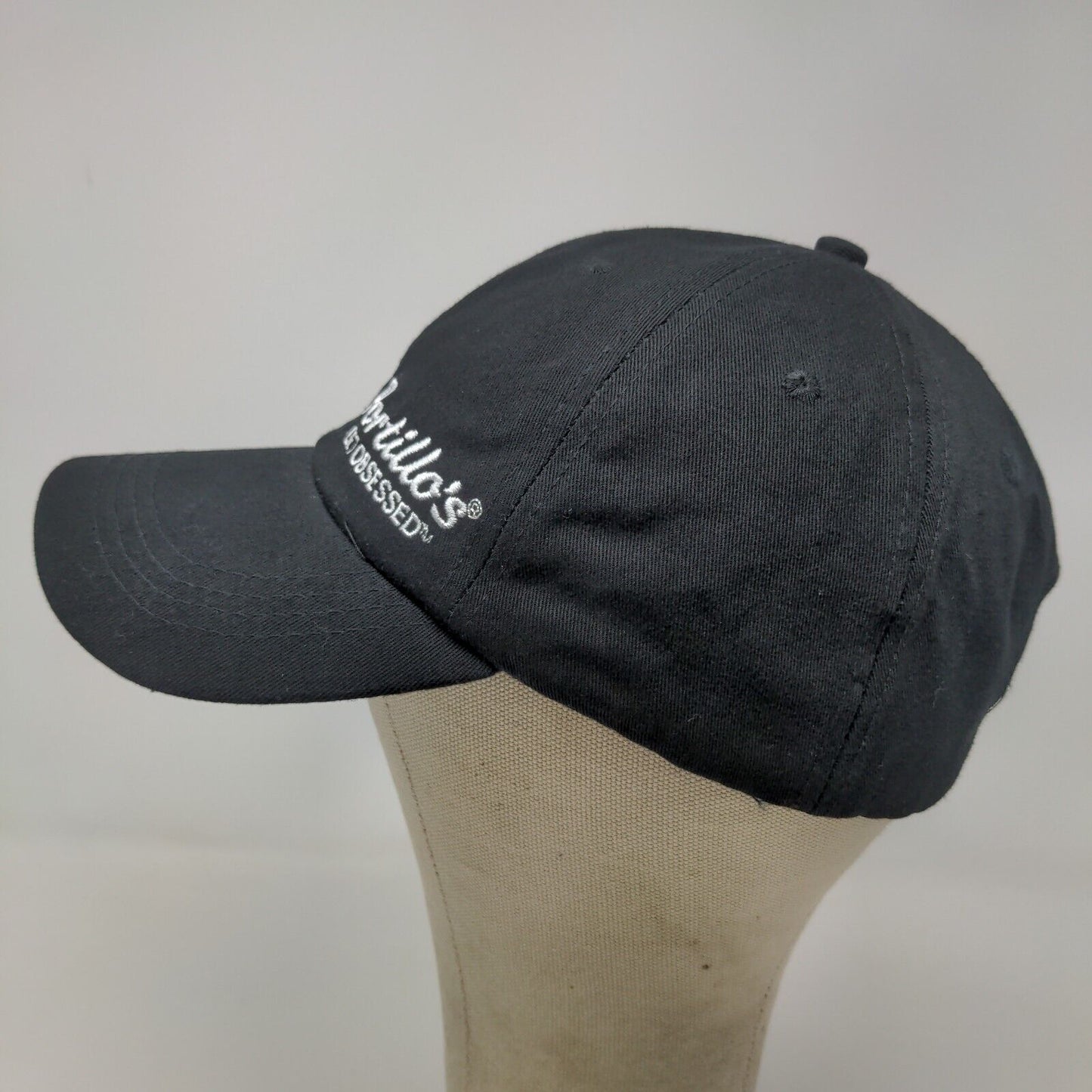 Portillo's Men's Slideback Hat Black Adjustable Embroidered Logo