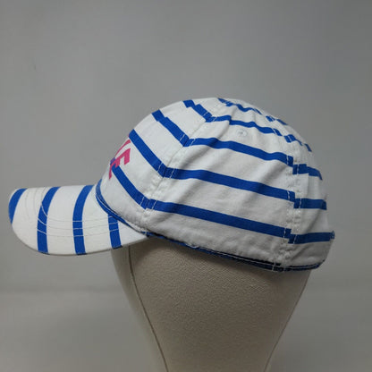 Old Navy Women's Stretchy Hat Blue White Striped Size L Graphic LOVE Logo