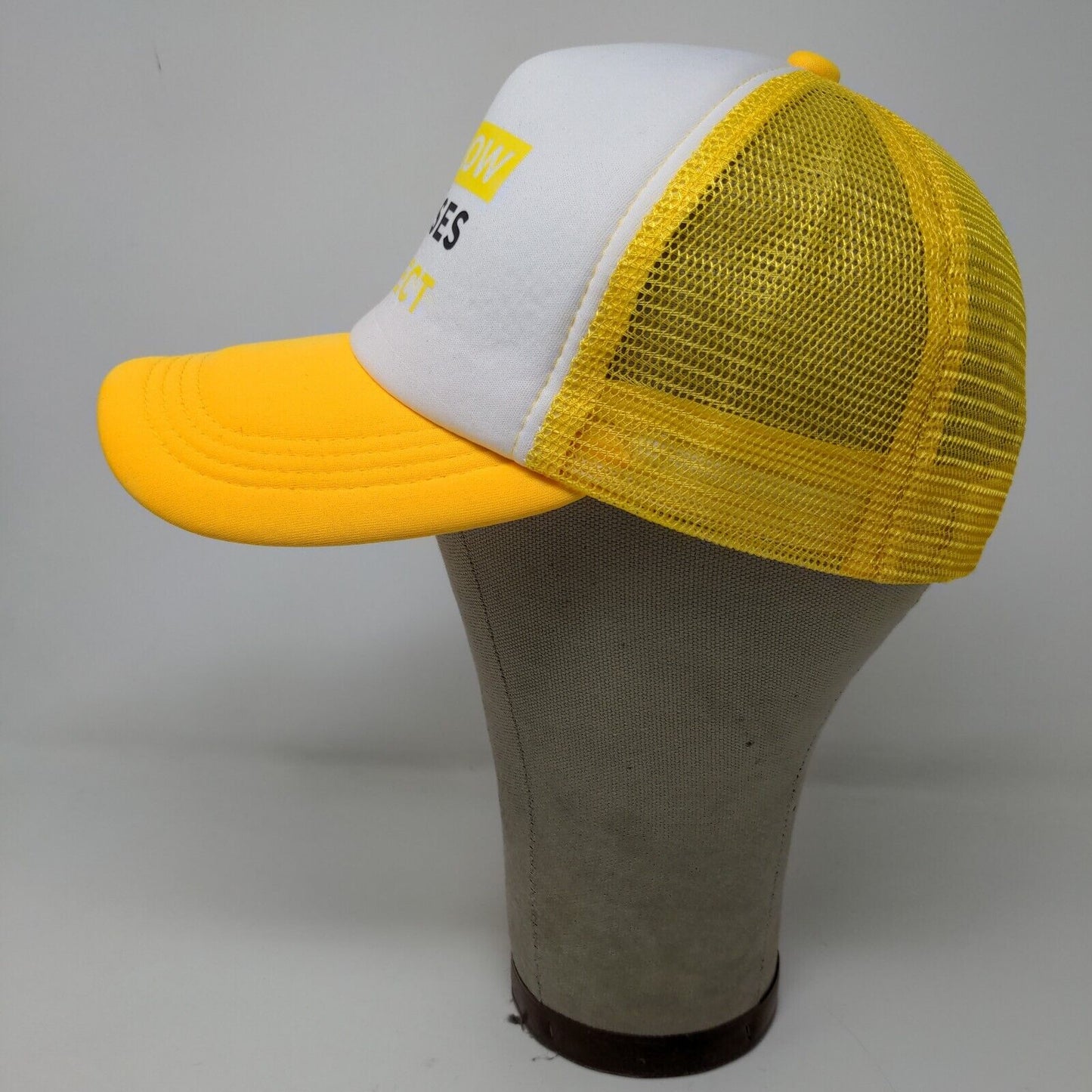 Dollar General Mens Yellow Glasses Project Snapback Mesh Back Hat Yellow White