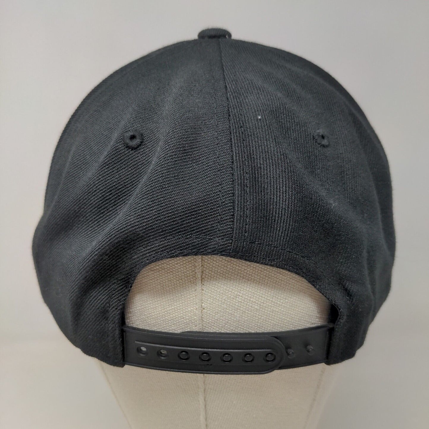 Yupoong Men's Snapback Hat Black Adjustable Blank Acrylic Wool Blend