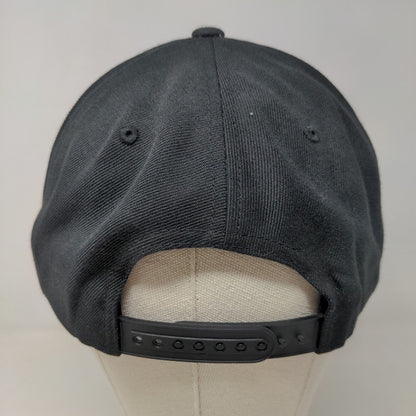 Yupoong Men's Snapback Hat Black Adjustable Blank Acrylic Wool Blend