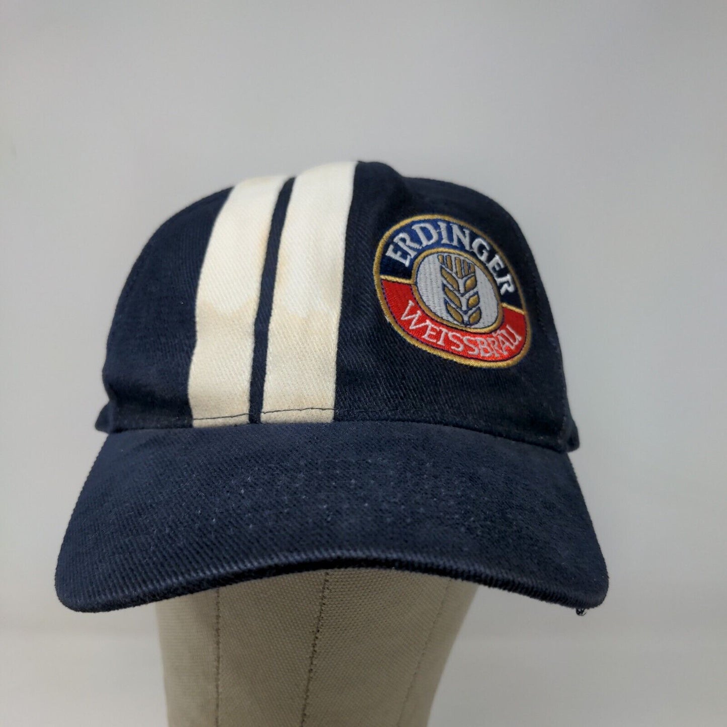 Erdinger Weissbrau Men's Slideback Hat Blue OSFA Embroidered Logo Striped