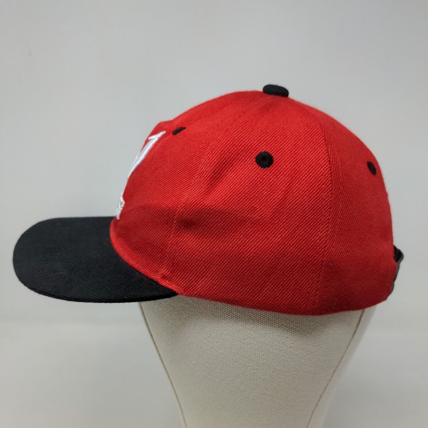 Messi Men's Snapback Hat Red Black Adjustable Embroidered Logo 100% Acrylic