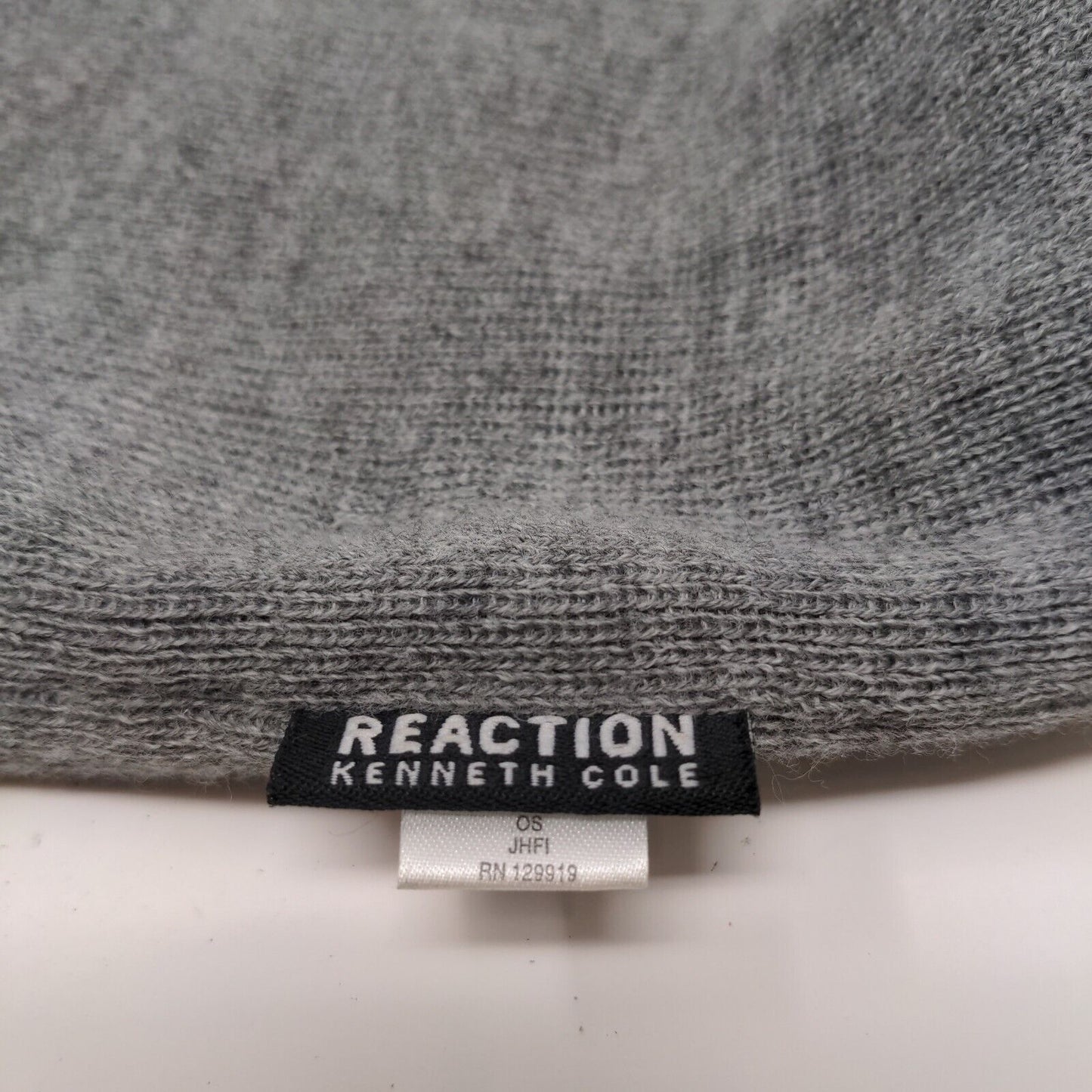 Kenneth Cole Reaction Men's Beanie Hat Gray One Size Patch Logo