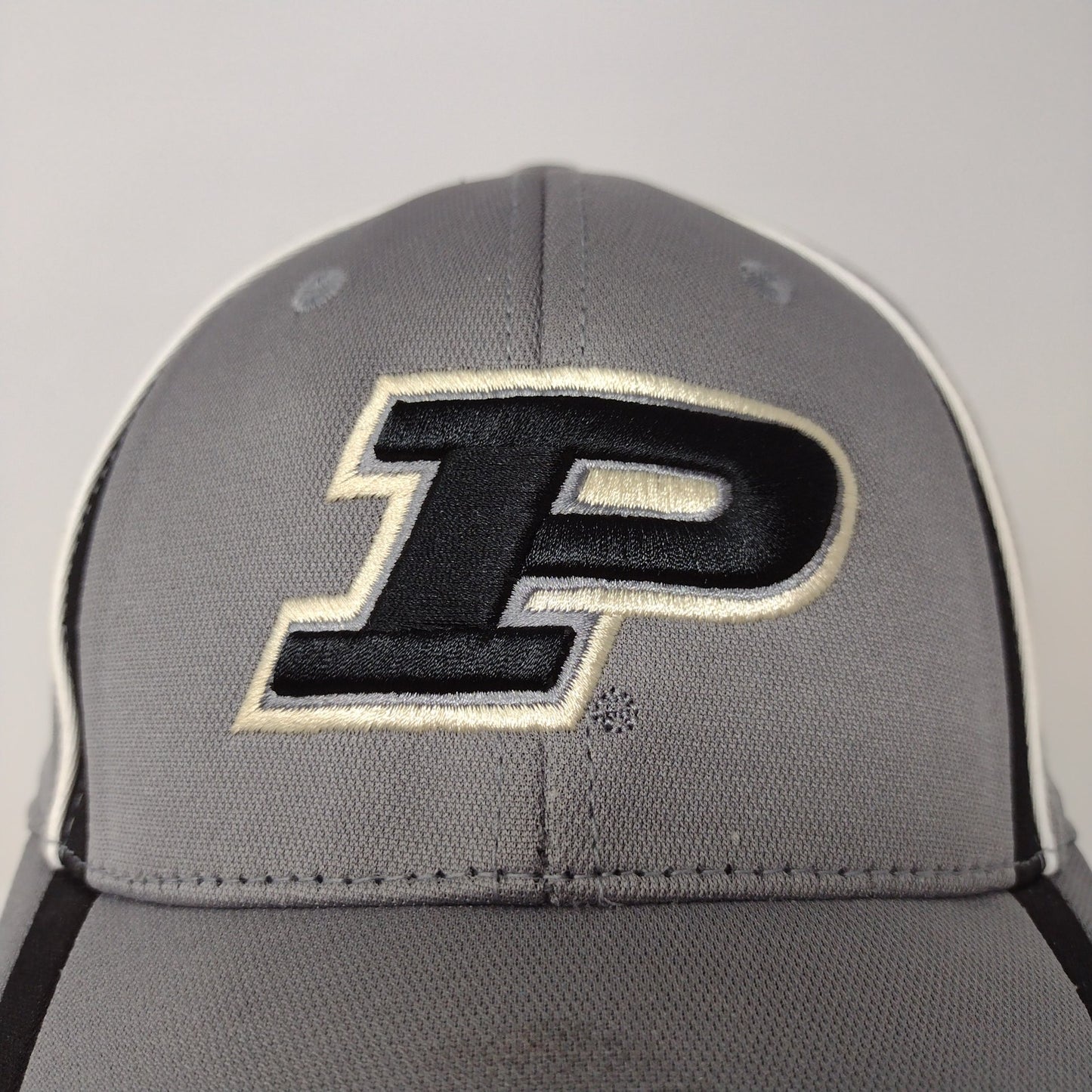 Captivating Purdue Boilermakers Hat Gray Black Stripes Embroidered Logo Train