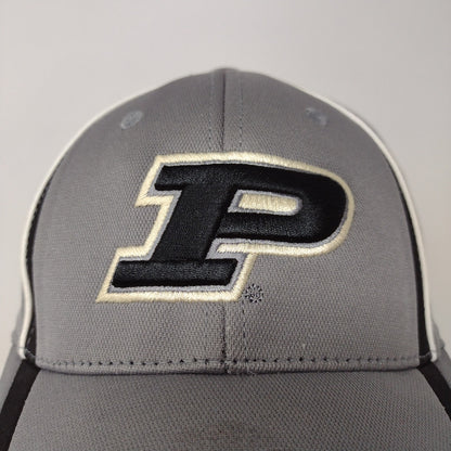 Captivating Purdue Boilermakers Hat Gray Black Stripes Embroidered Logo Train