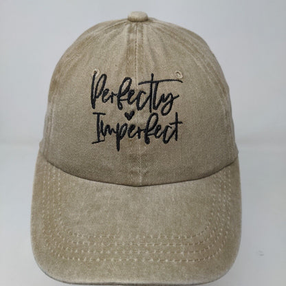 YF Women's Perfectly Imperfect Slideback Hat Tan Embroidered Logo