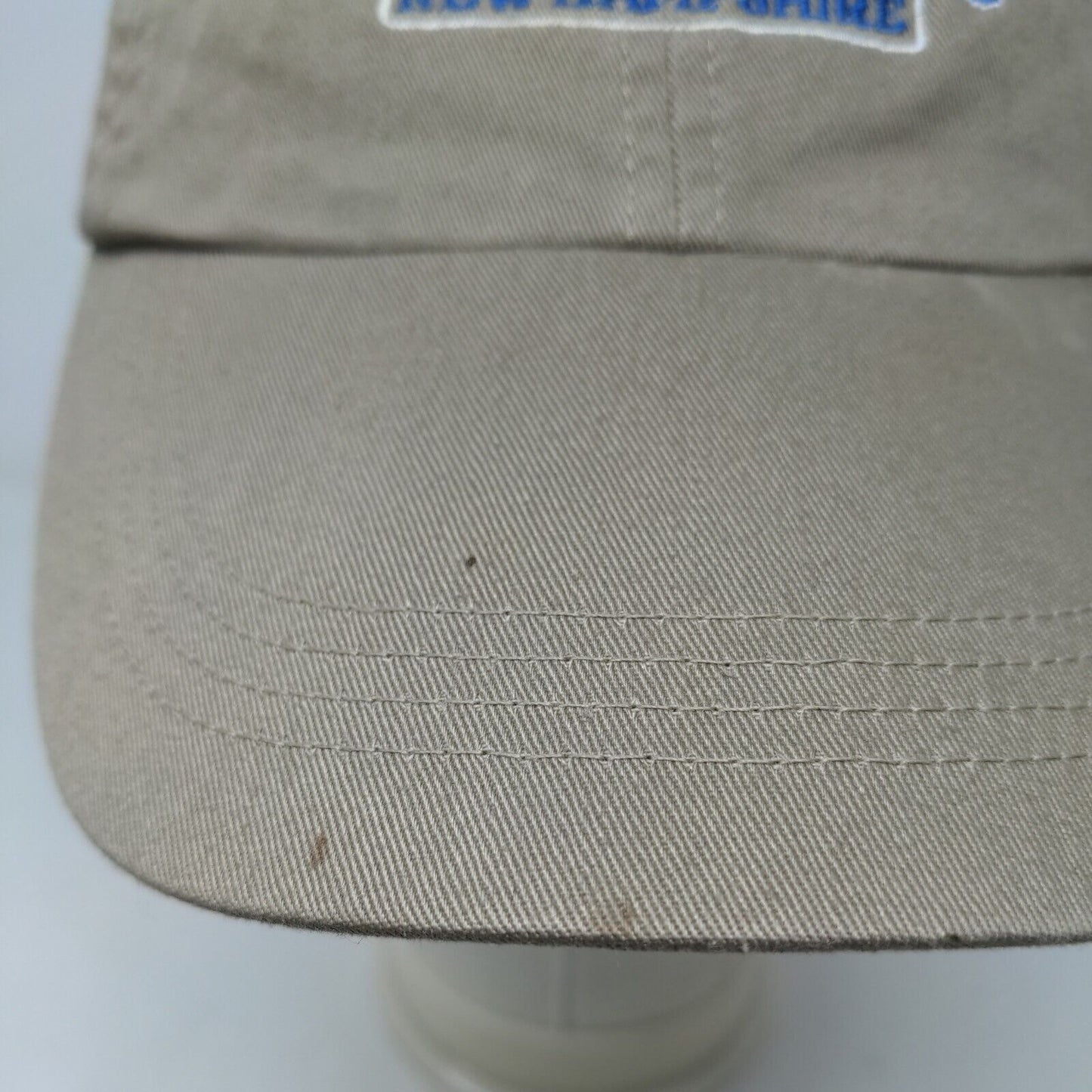 Anvil Men's Slideback Hat Tan Adjustable Embroidered New Hampshire The Bluffs