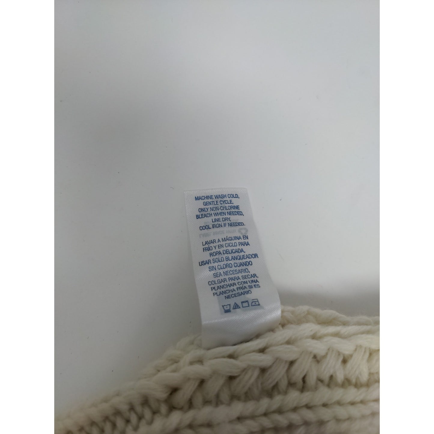 K Accessories Cable Knit Beanie Hat Cream 100% Recycle Material