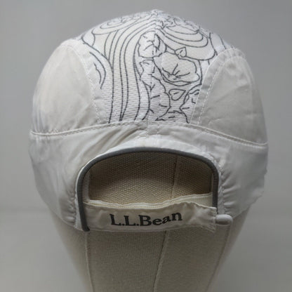 L.L. Bean Womens Strapback Hat White OSFA Floral Pattern 100% Polyester