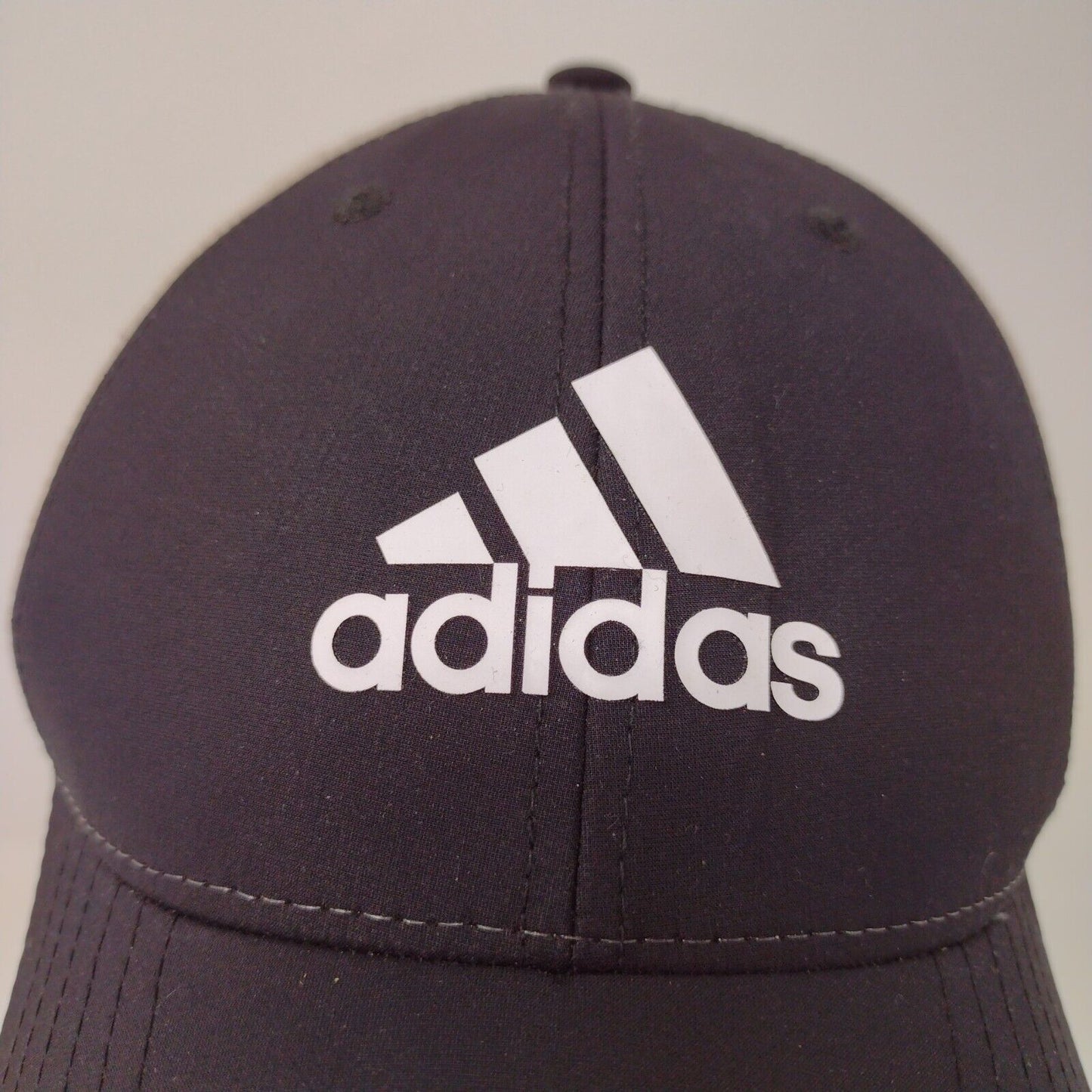 adidas Flexfit Black White Fitted Baseball Hat Cap Size L / XL Graphic Print