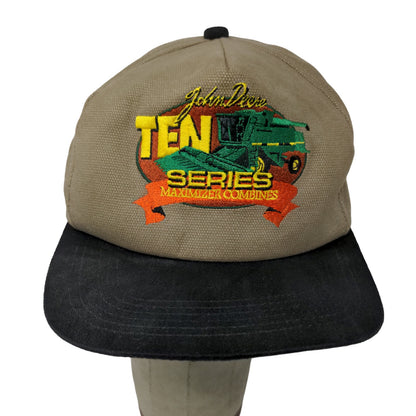 John Deere Ten Series K-Products Snapback Hat Brown Black Adjustable Made USA