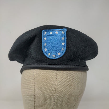 DSCP Men's Garrison Collection Military Army Beret Hat Black Patch