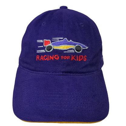 Racing for Kids Men's Strapback Hat Purple OSFA Embroidered Logo