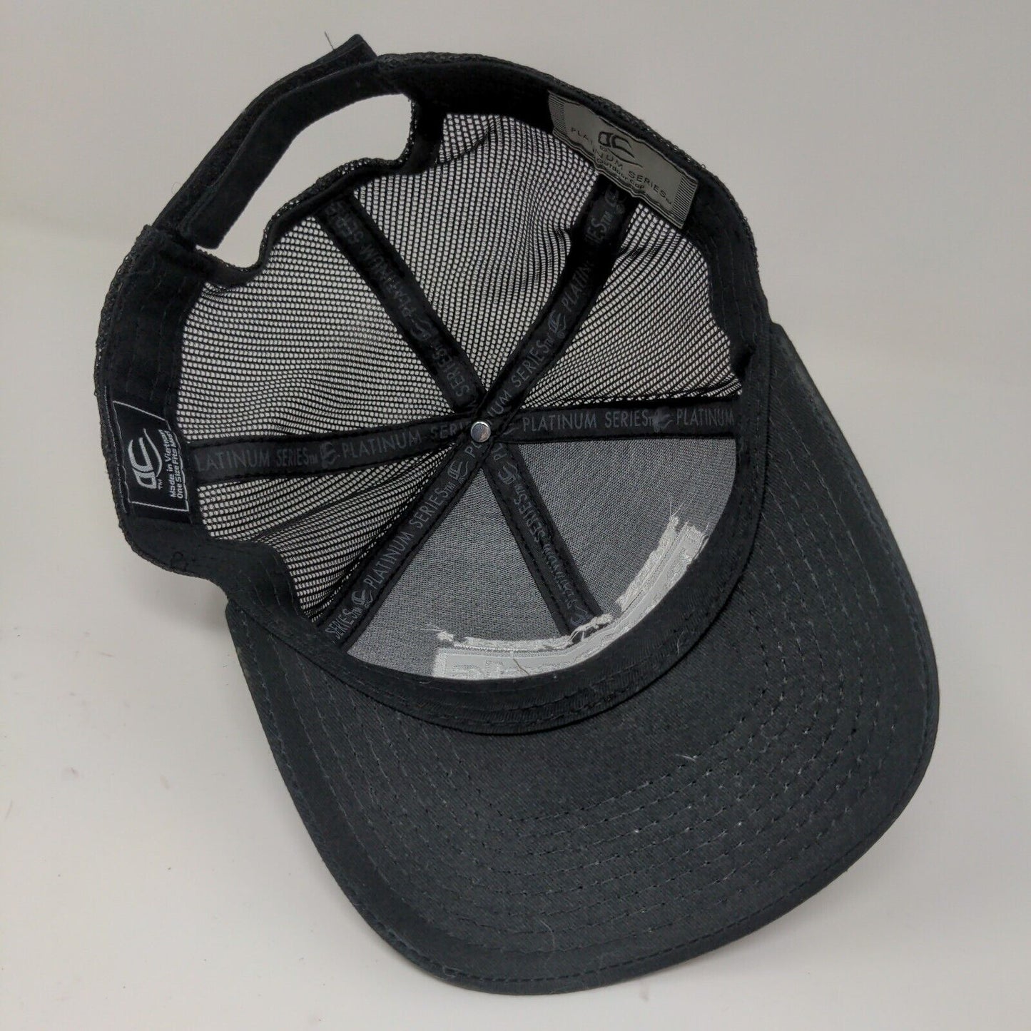 Pro Panels Inc Men Of Steel Black Strap Back Hat Outdoor Cap Platinum OSFA