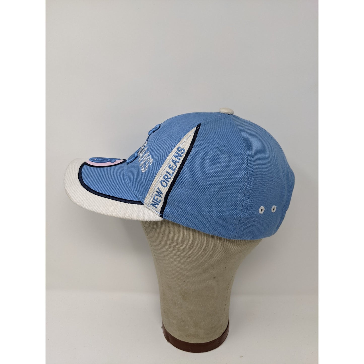 City Hunter New Orleans Strapback Adjustable Hat Cap Blue & White Embroidered