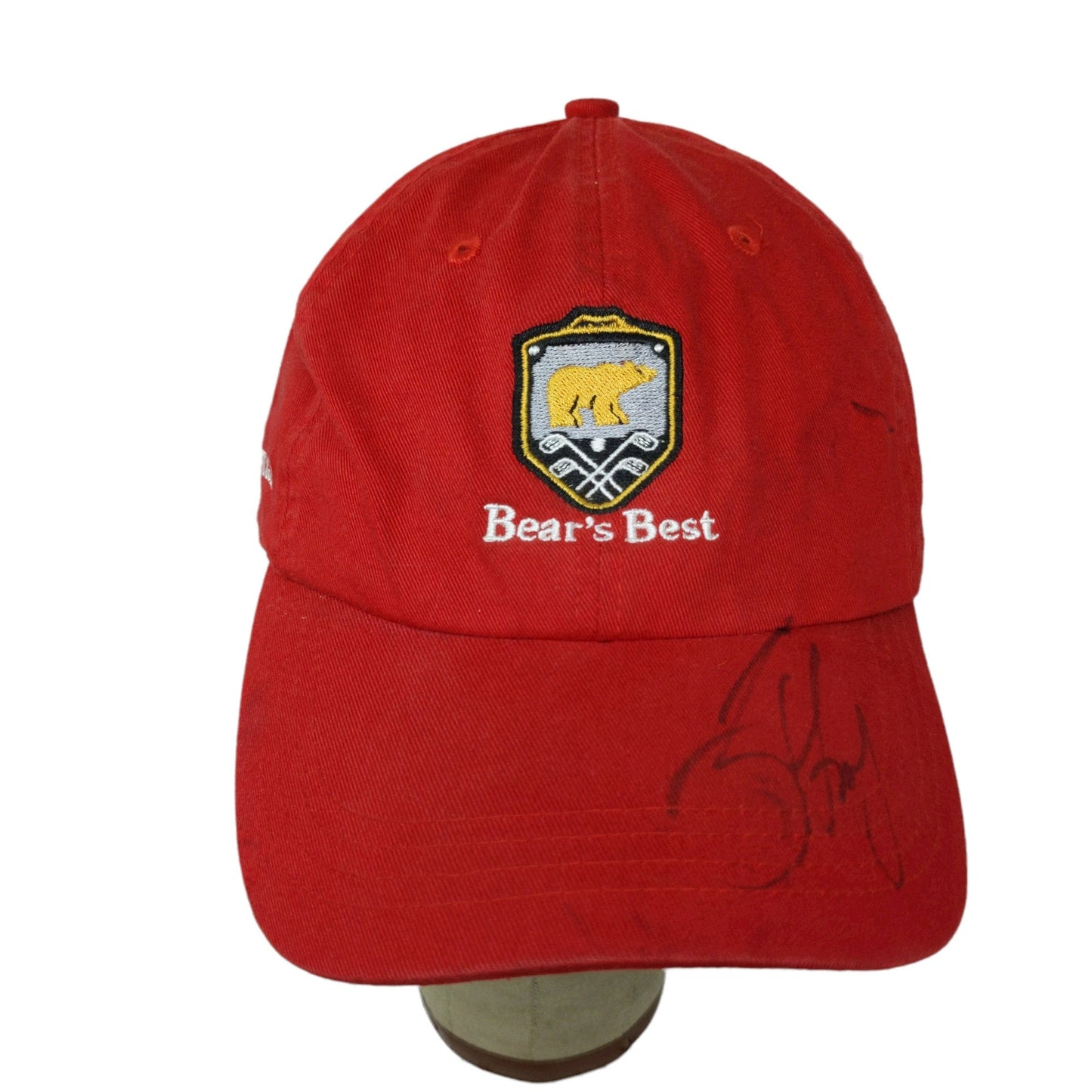 Las Vegas Bear's Best Golf Course Dobber Slideback Hat Embroidered Logo Red