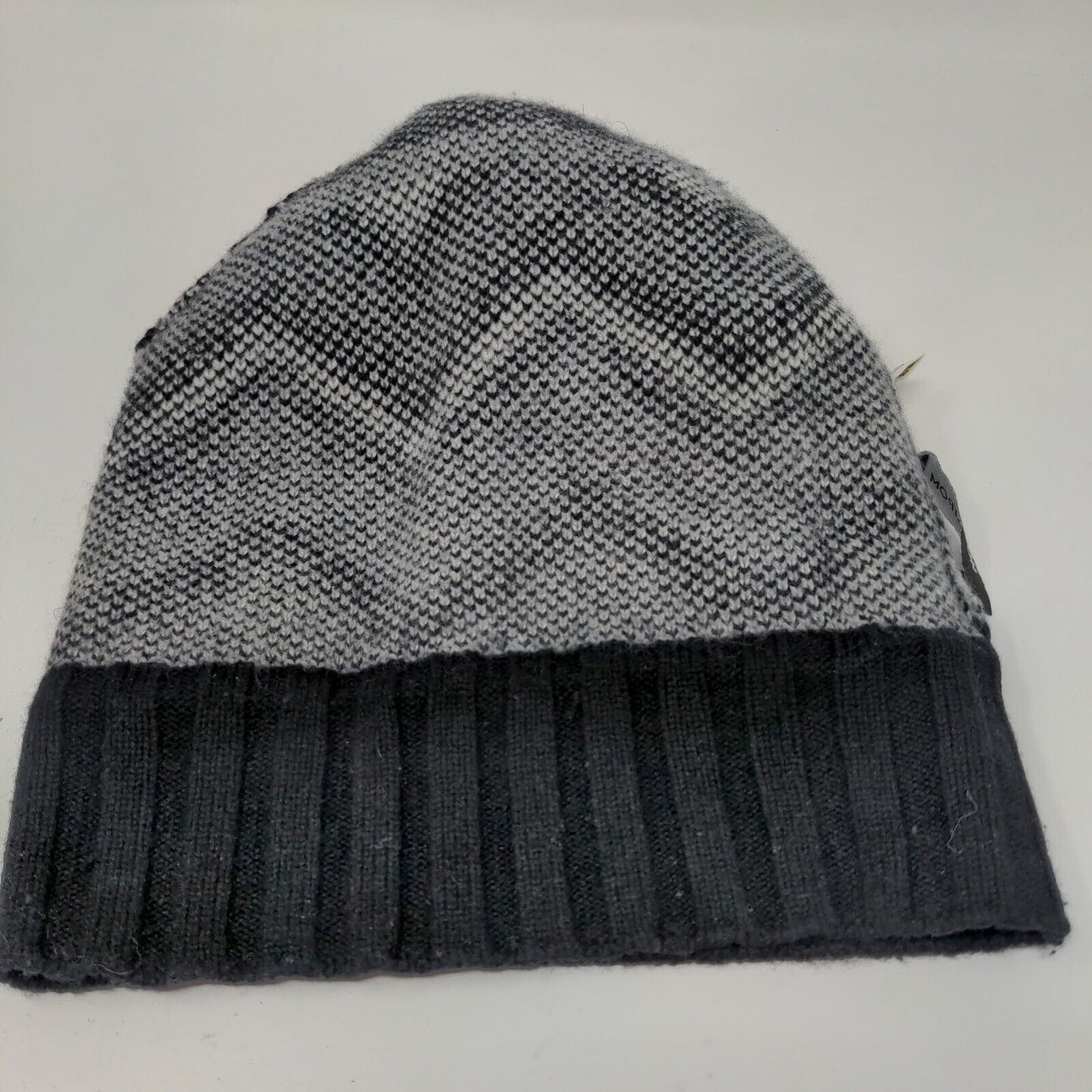 Nordstrom Men's Knit Beanie Hat Cap Wool Cashmere Blend Black Gray One Size