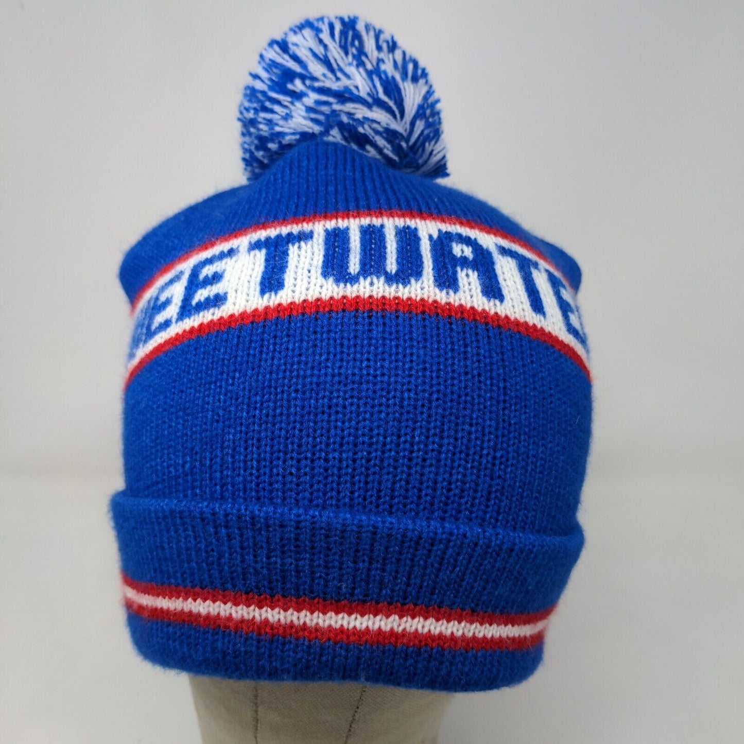 Cap America Men's Knit Beanie Hat Cap Blue Sweetwater Made in USA Pom Pom