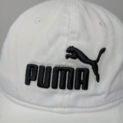 Puma Men's Slideback Hat White One Size Embroidered Logo 100% Cotton