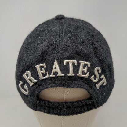Zara Man Men's Stretchy Knit Hat Black Gray Size M 57CM Greatest Embroidered