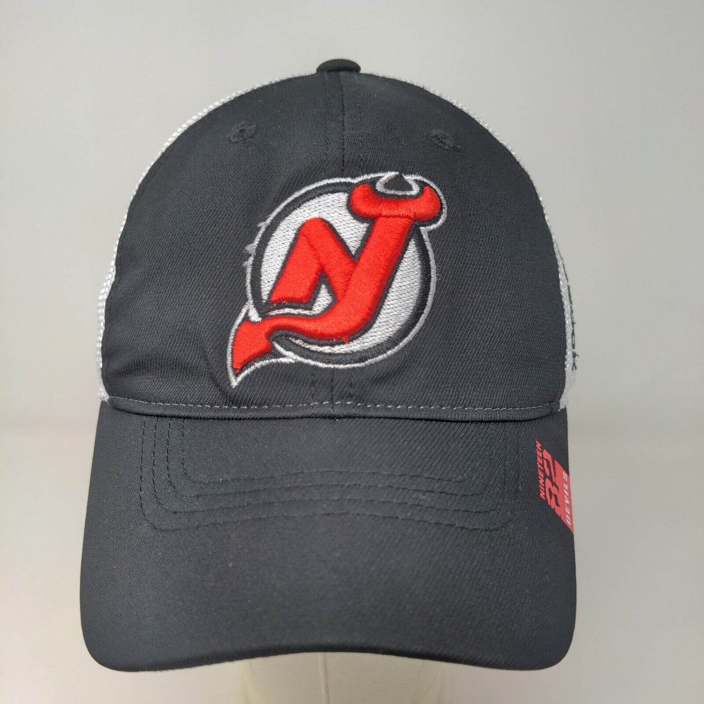 NHL Center Ice Men's Mesh Back Hat Black White New Jersey Devils Embroidered