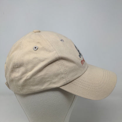 St. Maarten D.W.I Men's Strapback Hat Tan Adjustable Embroidered Lizard Logo