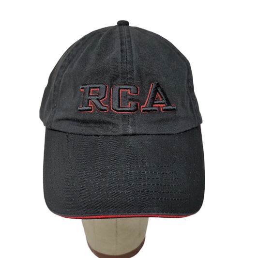 RCA Embroidered Strapback Hat Cap Black Red Accents 100% Cotton