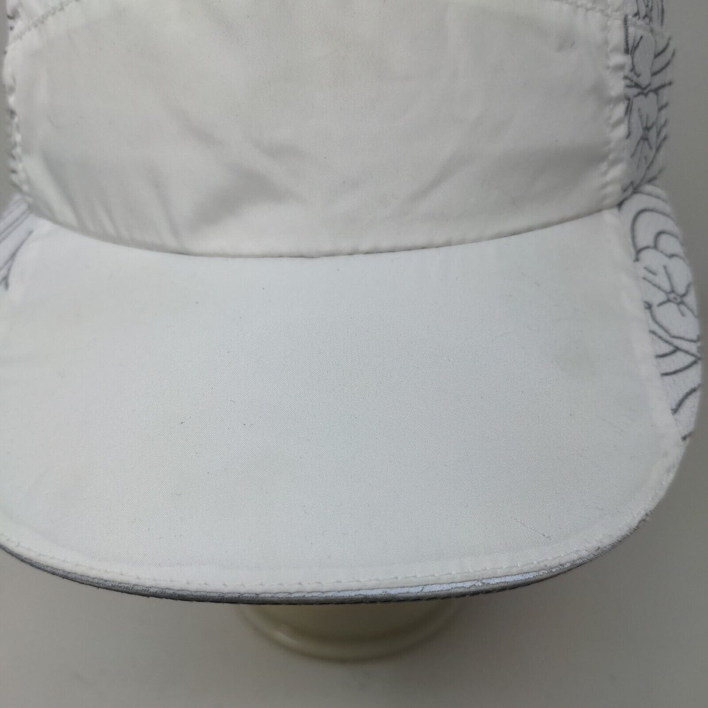 L.L. Bean Womens Strapback Hat White OSFA Floral Pattern 100% Polyester