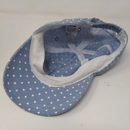 Unbranded Toddler Hat Blue Stretchy 100% Cotton Polka Dot Star Pattern