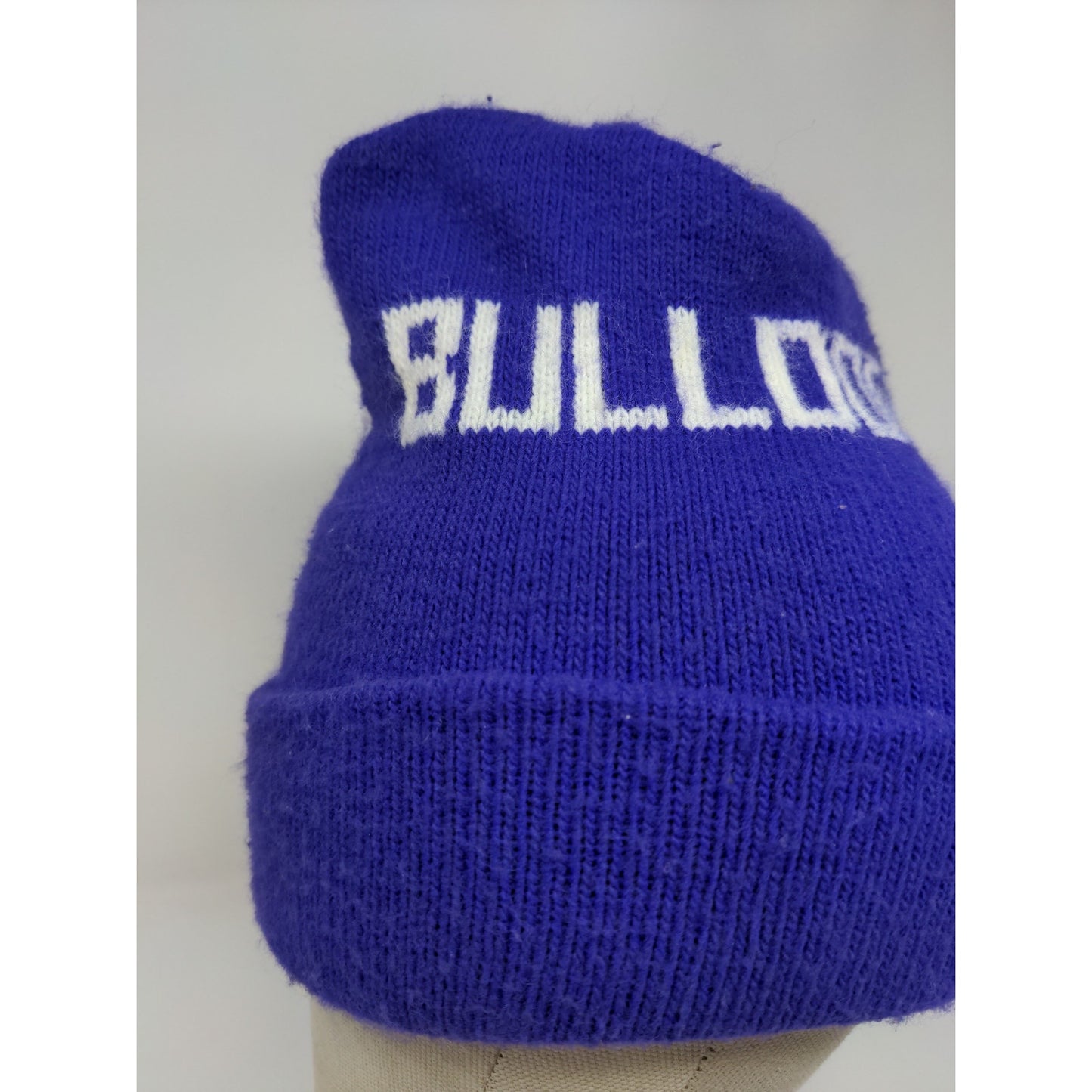 Bulldogs Knit Ski Cap Beanie Hat Purple Toboggan Cap Spell Out