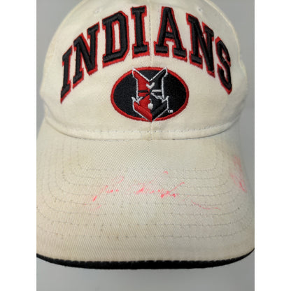 MLB Indianapolis Indians Snapback Hat Embroidered Cream Autographed SEE DESC