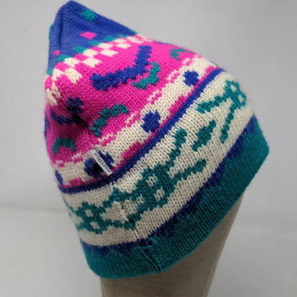 Igloos Womens Wool Beanie Hat Knit Multicolor One Size Fair Isle