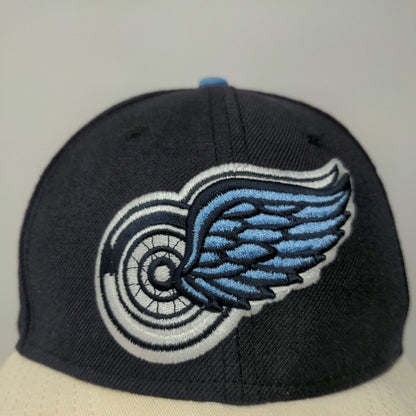 New Era Men's NHL Detroit Red Wings Fitted Hat Blue Size 7 1/8 Embroidered Logo