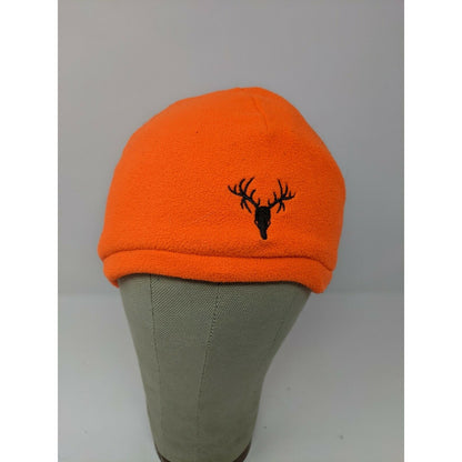 Hot Shot Orange Deer Beanie Hat Soft Warm One Size Fits Embroidered Logo