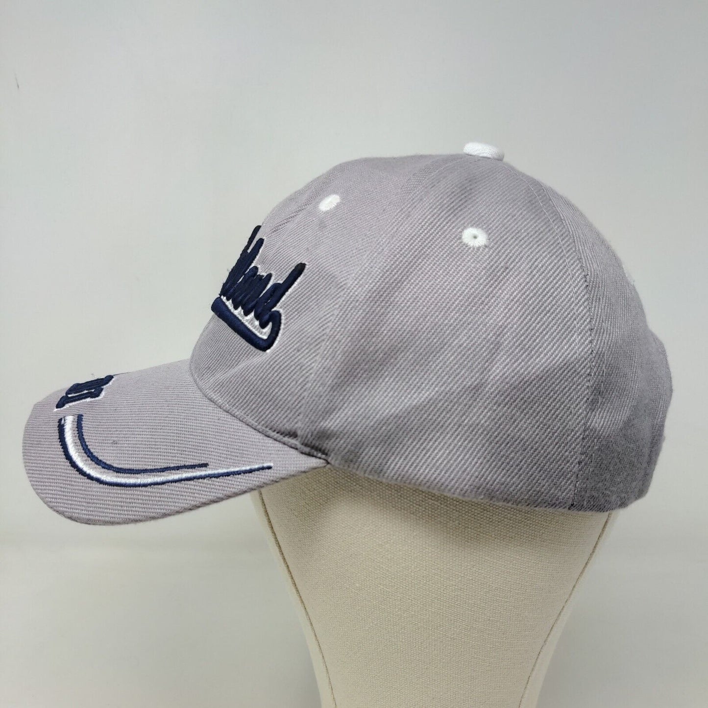 Block Island Men's Strapback Hat Gray Embroidered Logo 100% Acrylic