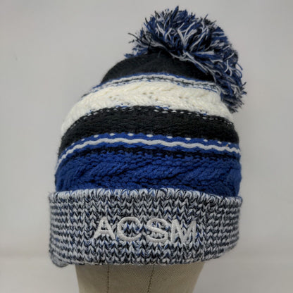 Sport-Tek Men's ACSM Knit Beanie Hat Multicolor Striped Acrylic Embroidered Logo