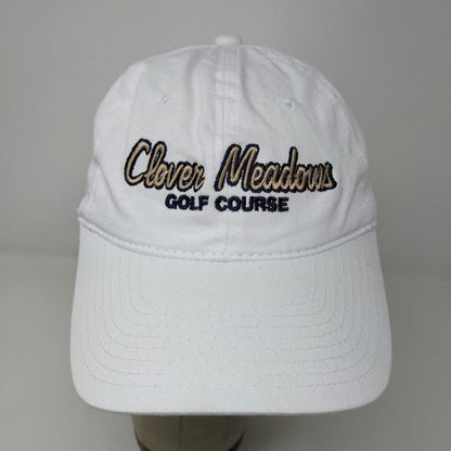 Town Talk Men's Strapback Clover Meadows Golf Course Hat White Adjustable