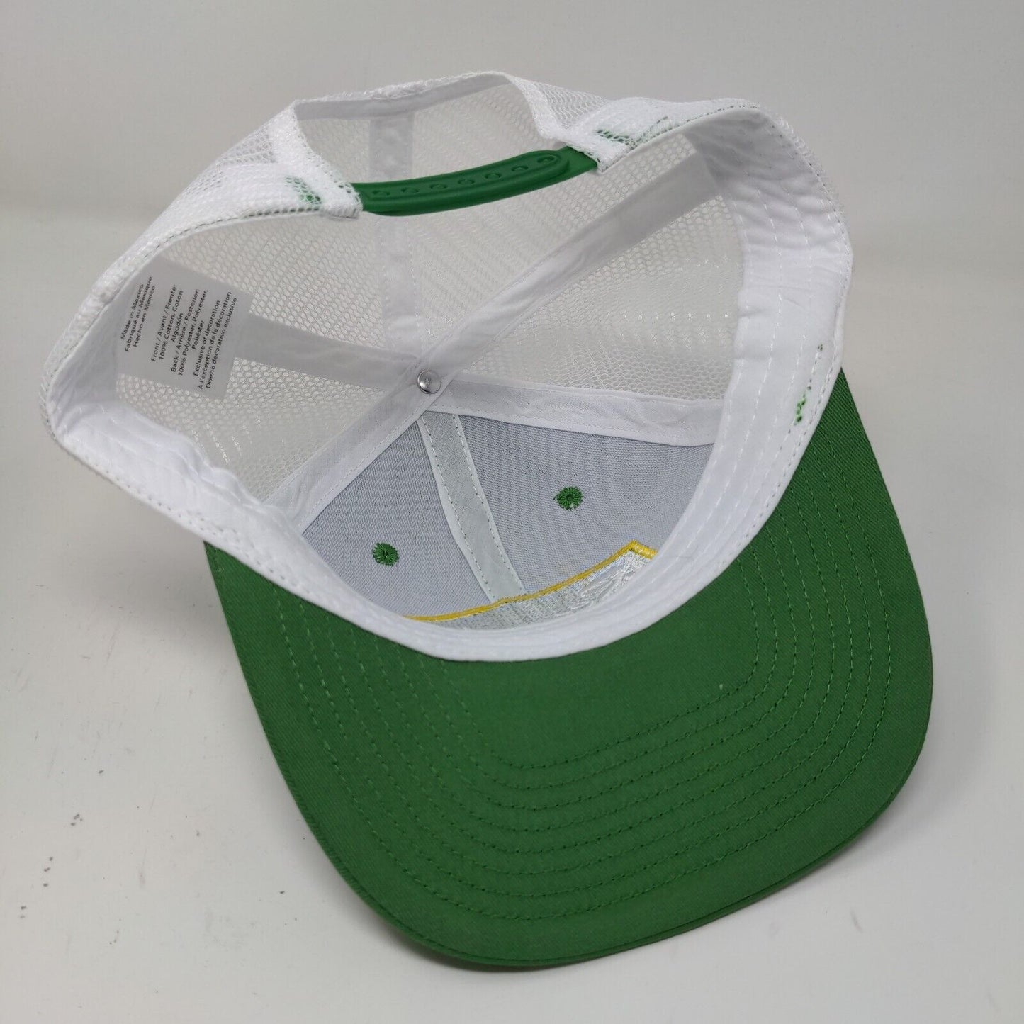 Reynolds Men's Snapback Mesh Back Trucker Hat Green White OSFM Embroidered Logo