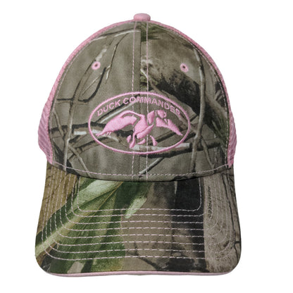 The Game Women's Duck Commander Pink Green Camo Hat Strapback Embroidered Logo