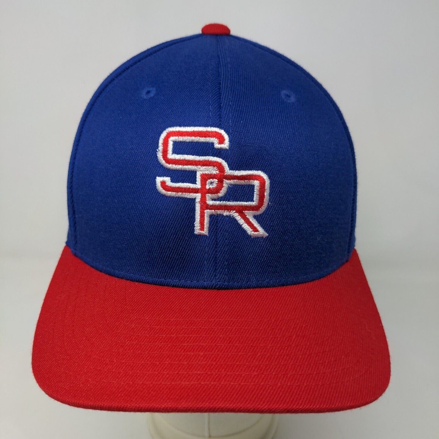 Pacific Headwear Men's Fitted Hat Blue Red Size S/M Embroidered SR Logo