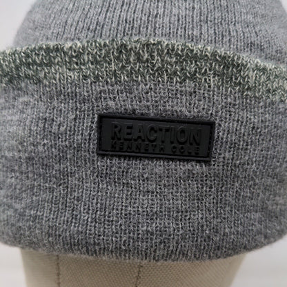 Kenneth Cole Reaction Men's Beanie Hat Gray One Size Patch Logo