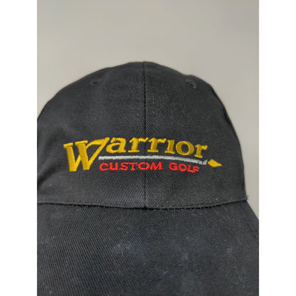 Warrior Custom Golf Slideback Hat Black Embroidered Logo Spell Out