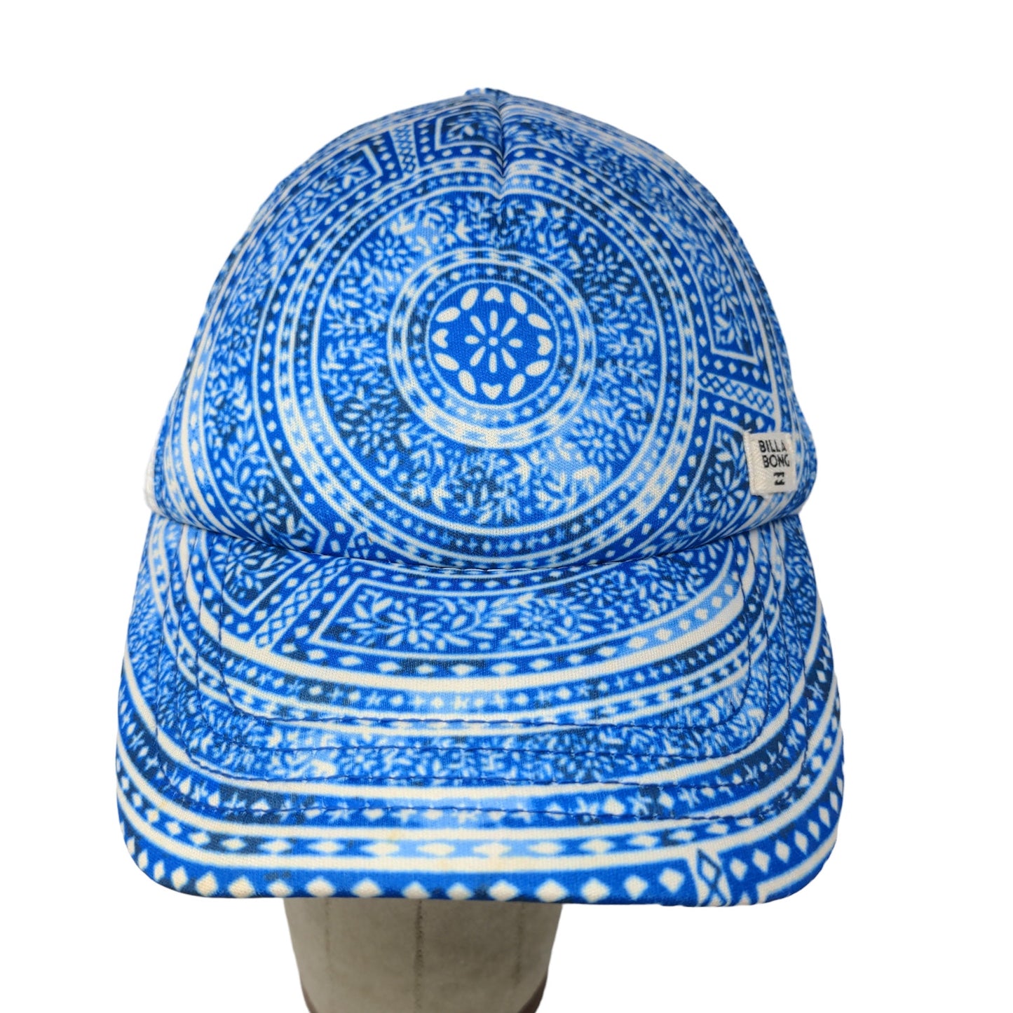 Billabong Men's Snapback Mesh Back Hat Blue White One Size Geometric Pattern