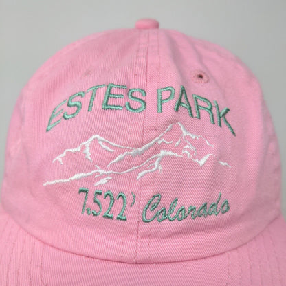 Estes Park Hat Colorado Men's Slideback Hat Pink OSFM Embroidered Logo