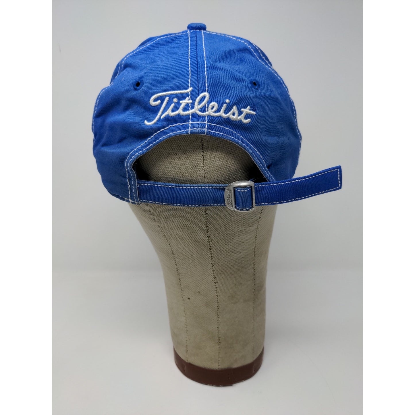 Titleist FJ Pro V1 Slideback Golf Hat Blue White Embroidered Spell Out Logo